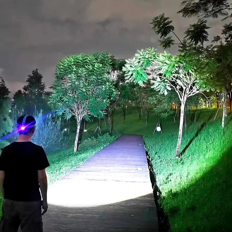 Recarregável poderoso sensor farol de pesca acampamento cabeça lanterna à prova dwaterproof água led cabeça ao ar livre lâmpada multifuncional