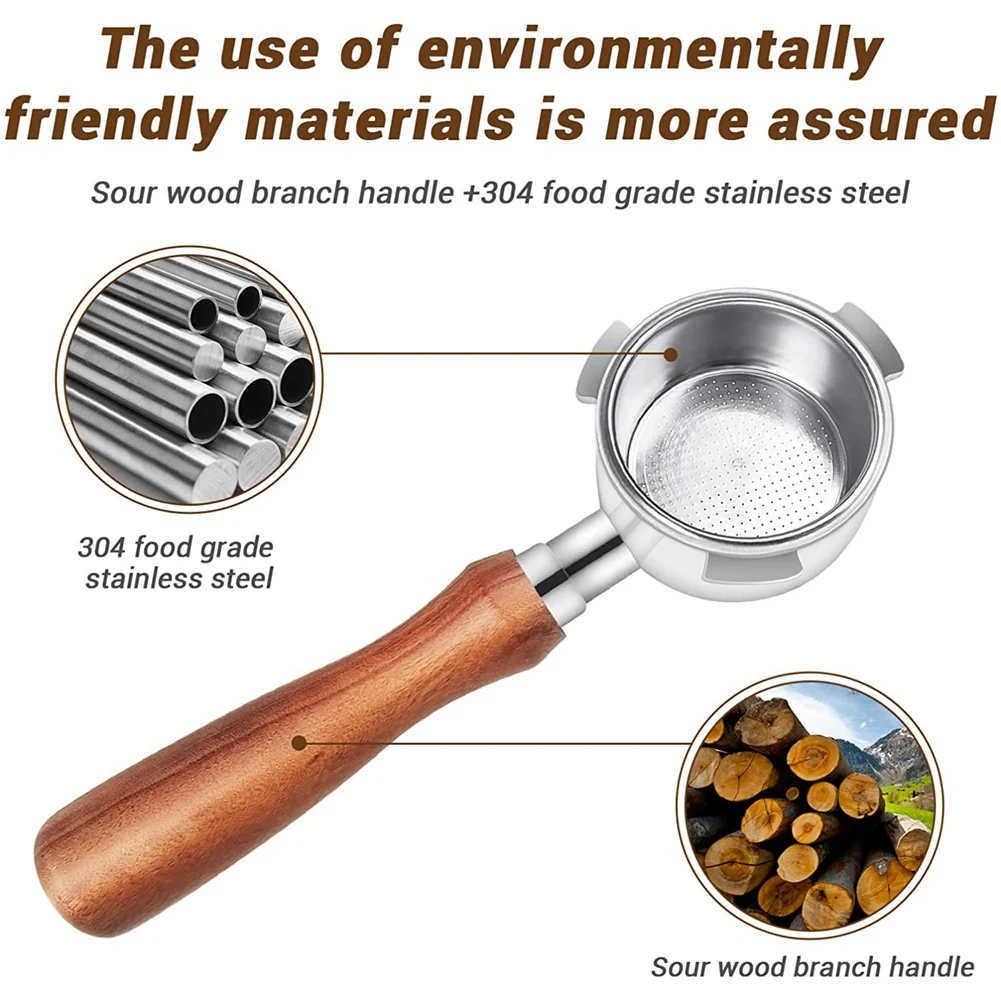 فلتر القهوة بدون قاع مقاس 51 مم لماكينات القهوة DeLonghi EC680/EC685، مع سلة فلتر، وإكسسوارات القهوة