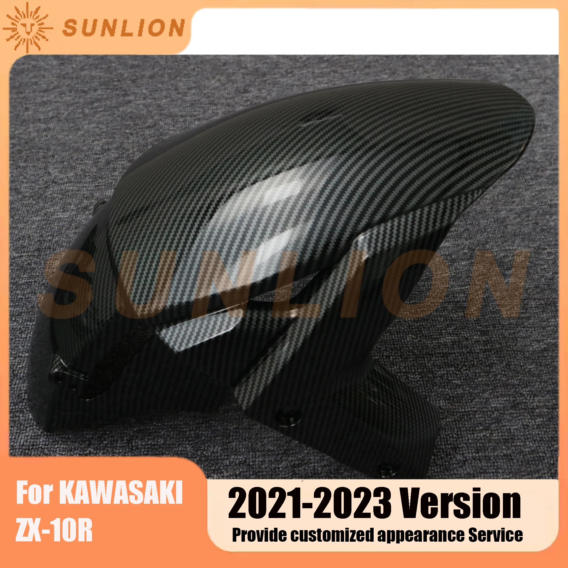 For KAWASAKI ZX10R ZX-10R ZX 10R 2021 2022 2023 Motorcycle Carbon Fiber Appearance Front Mudguard Fender Wheel Hugger Mud