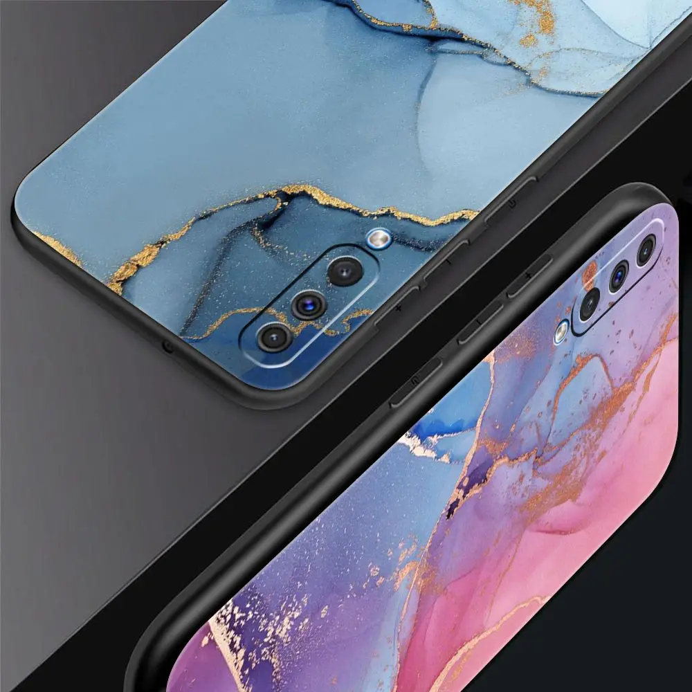 Phone Case For Samsung Galaxy A52 A14 A50 A70 A10S A30 A40 A20S A20E A02S A12 A22 A72 A32 5G A04s Marble Ink wash Silicone Cover