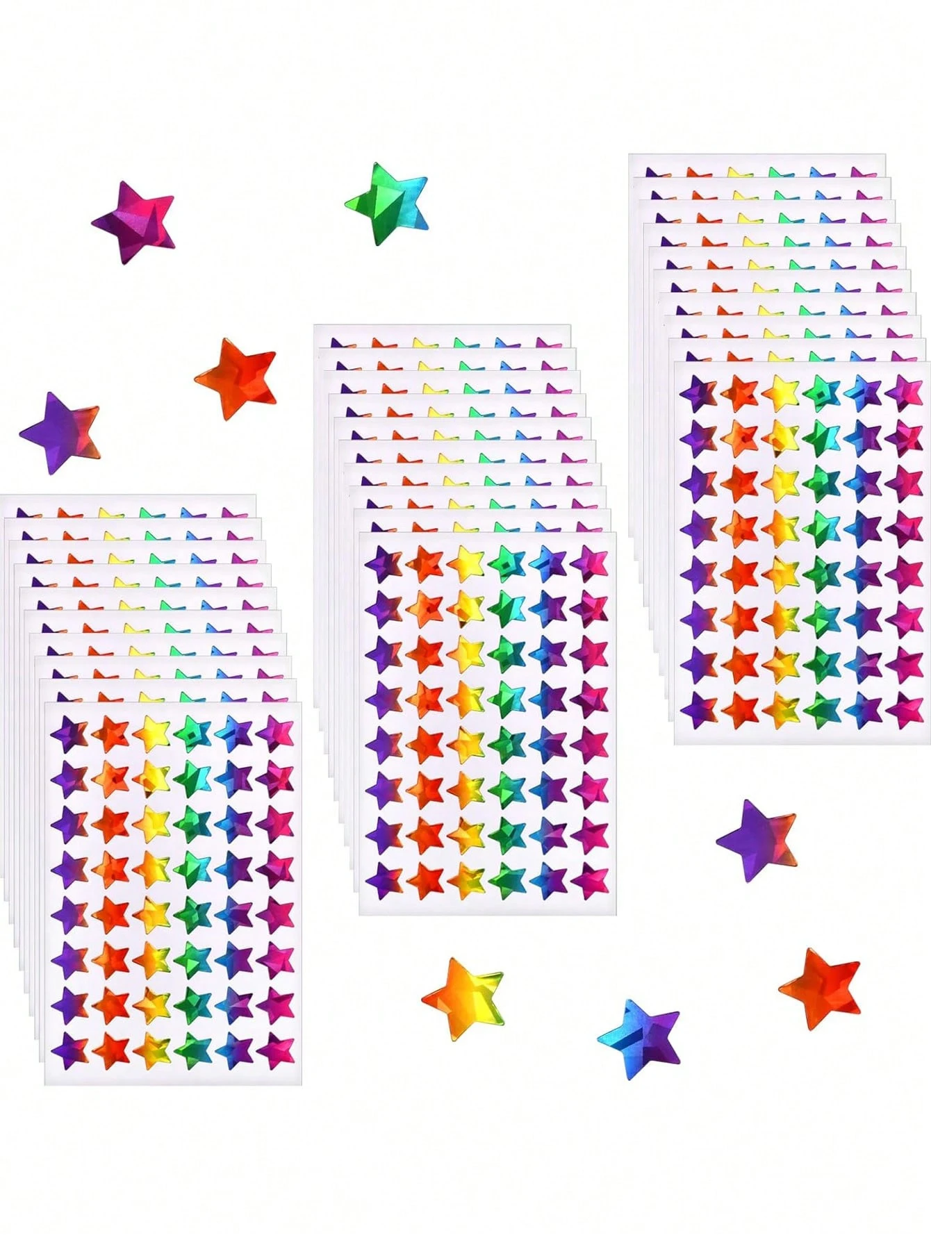 480 Pcs-Holographic Rainbow Small Star Stickers for Reward Behavior Chart Student Planner and School Classroom Teacher Supplies