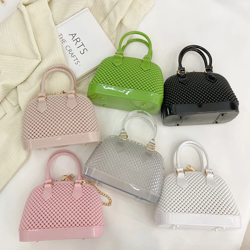 Ins New PVC Jelly Shell Bag Fashion Trend Pop Single Chain Shoulder Oblique Hot Summer Female Handbag GDB059