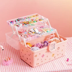 Children's Storage Box Hair Accessories Storage Box Pink Convenient To Use Hair Rubber Belt Jewelry Box