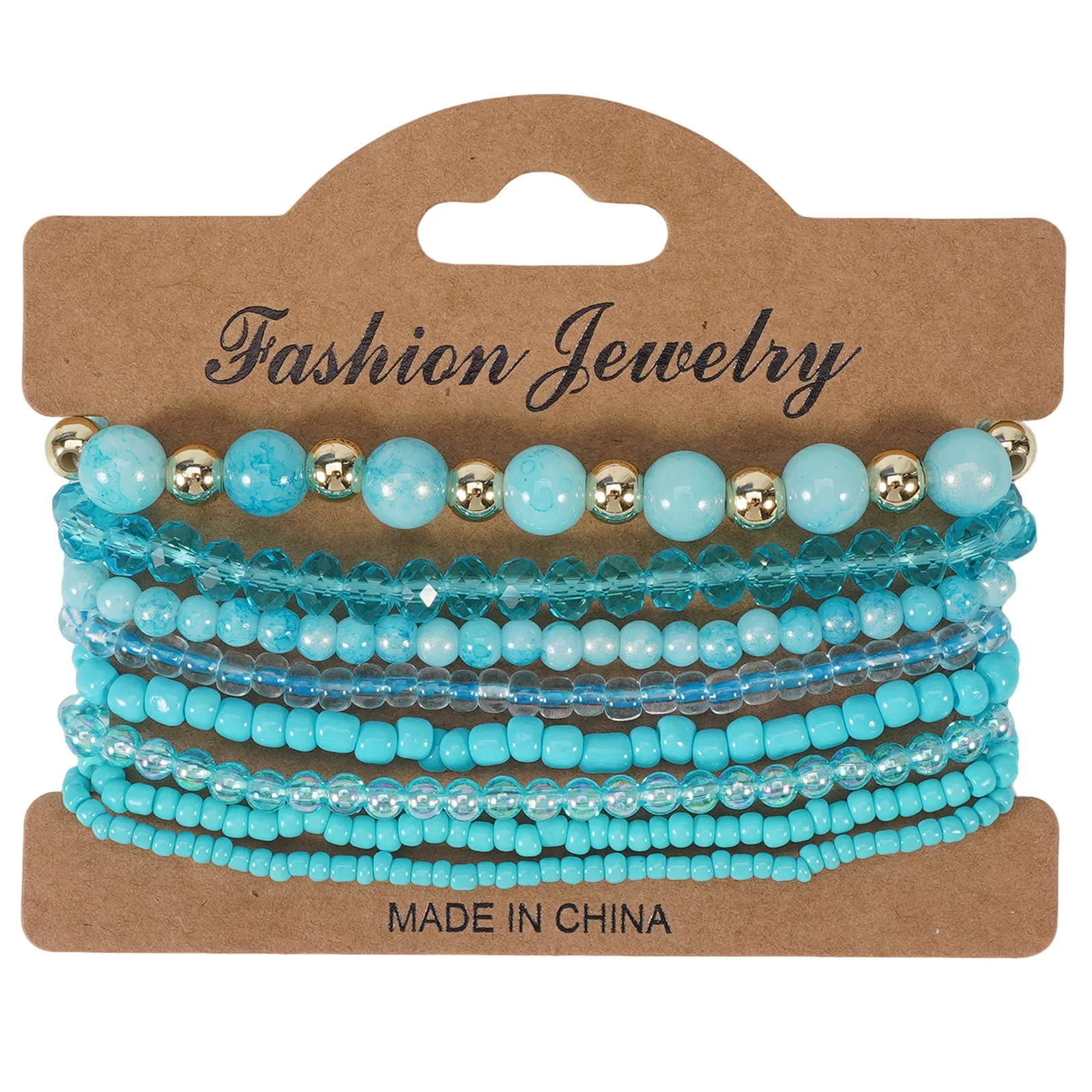 6PC Boho Layered Beaded Bracelet Set, Multicolor Adjustable Gift
