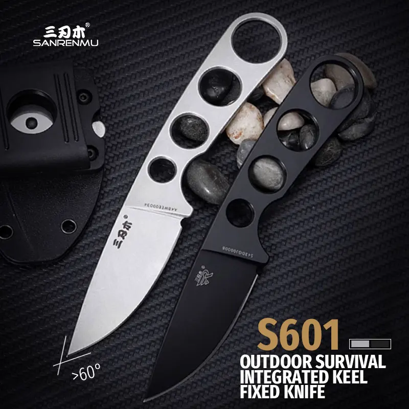 SANRENMU 7130/S601 Outdoor Fixed Knife With Scabbard Wilderness Adventure Survival Camping Hunting Fishing Rescue Edc Tool Knife