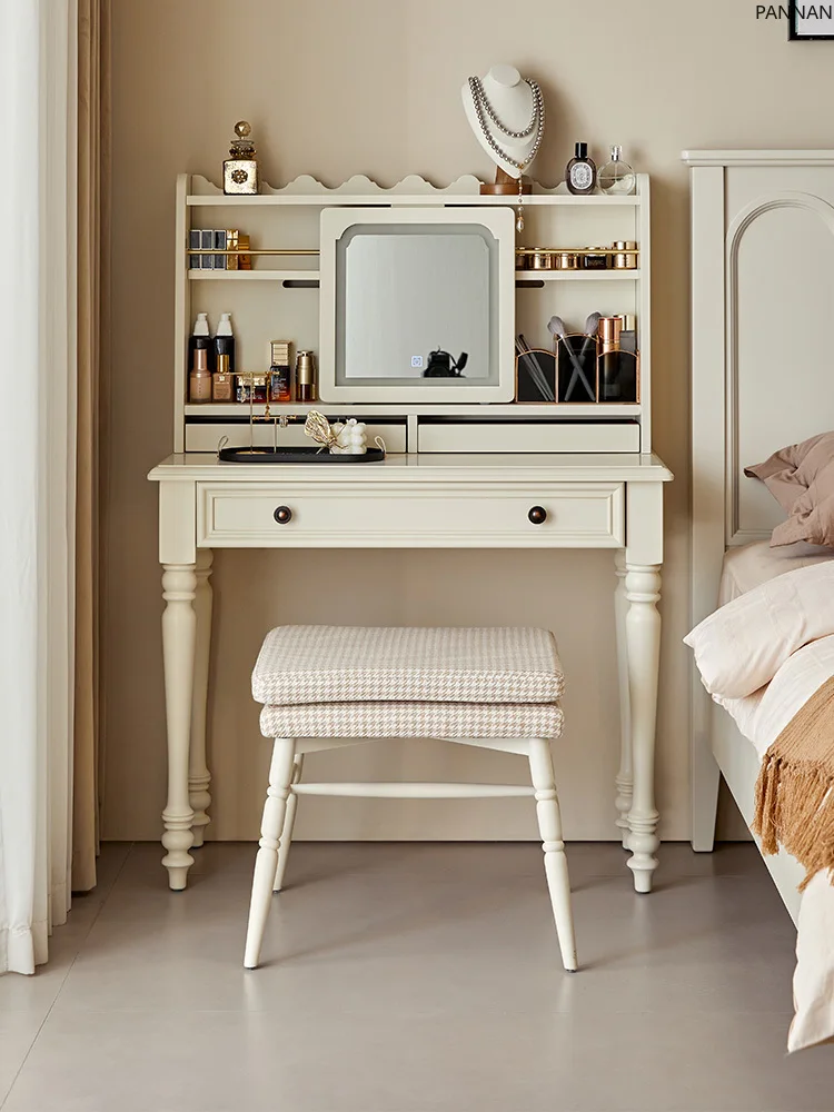 

Французский кремовый комод из цельного дерева для спальни, белый стол знаменитостей в Интернете