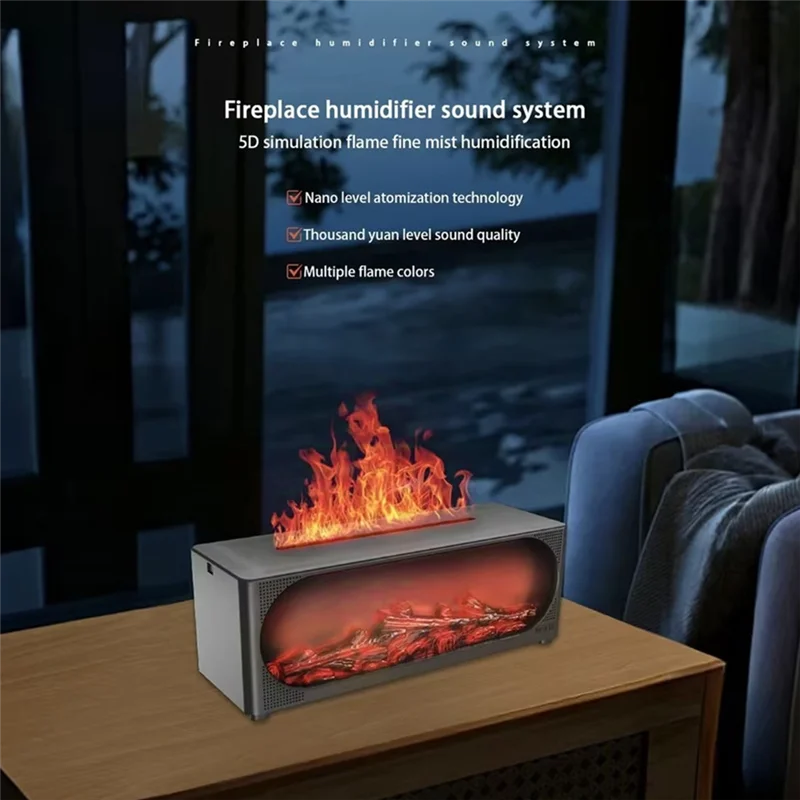 BAAN-humidificador humidificador de aromaterapia de llama de simulación, difusor de aromaterapia para el hogar con difusor de aceites esenciales de luz nocturna