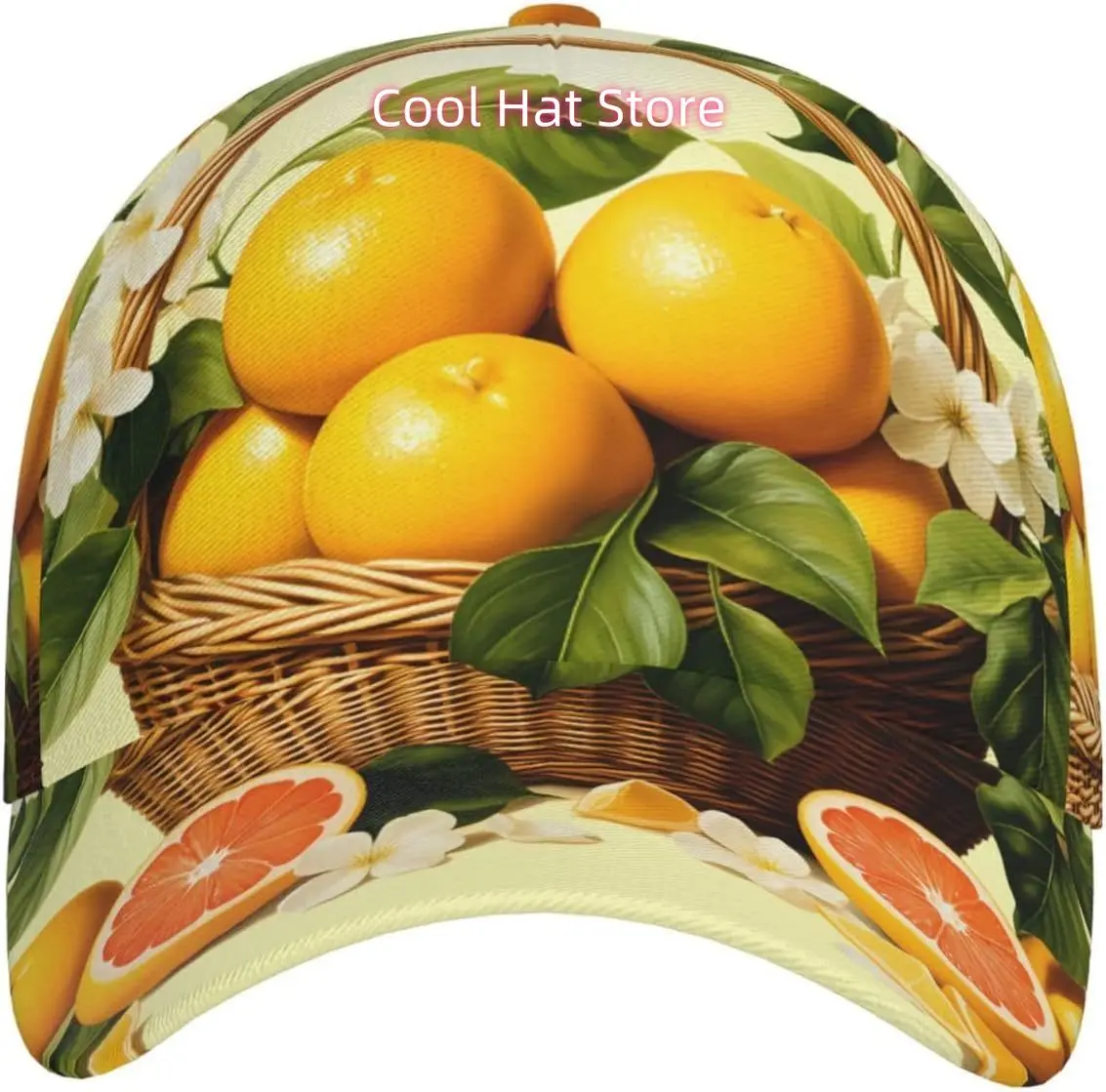 Lemon Basket Freshness Pattern Baseball Cap Adjustable Cotton Baseball Hat for Sports, Outdoor, Travel Gifts for Men