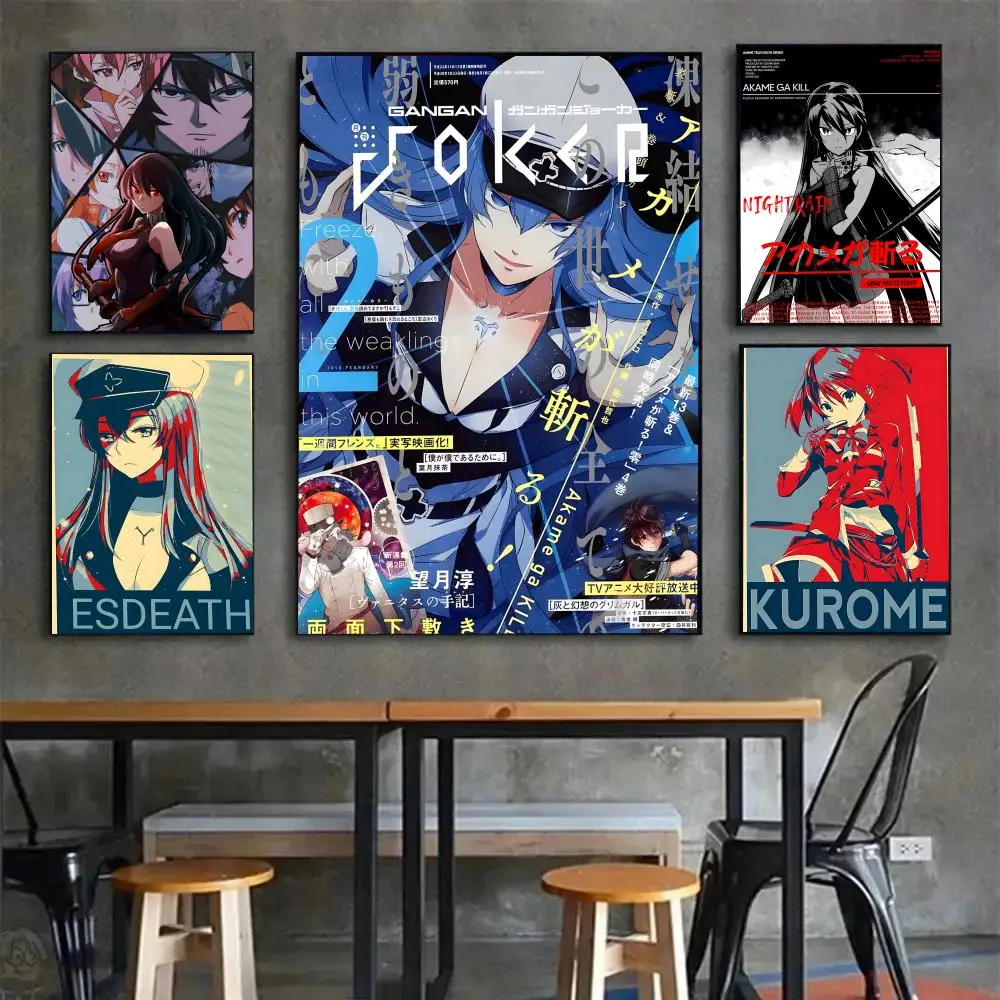 Anime A-Akame ga K-Kill Poster Poster Painting Wall Art Mural for Living Room Home Decor and Gifts