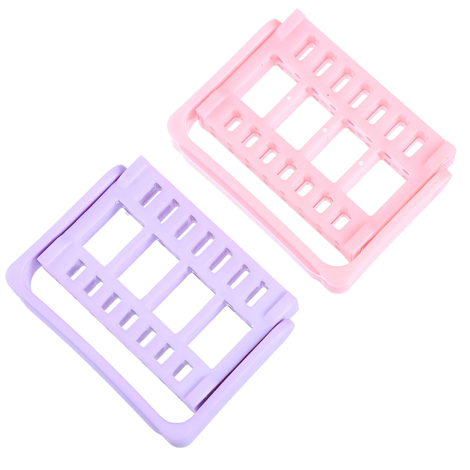 2 pcs 16-Slot Nail Drill Bit Organizer Manicure Grinding Head Rack Shelf Nail Art Accessory Storage Lightweight Easy Install