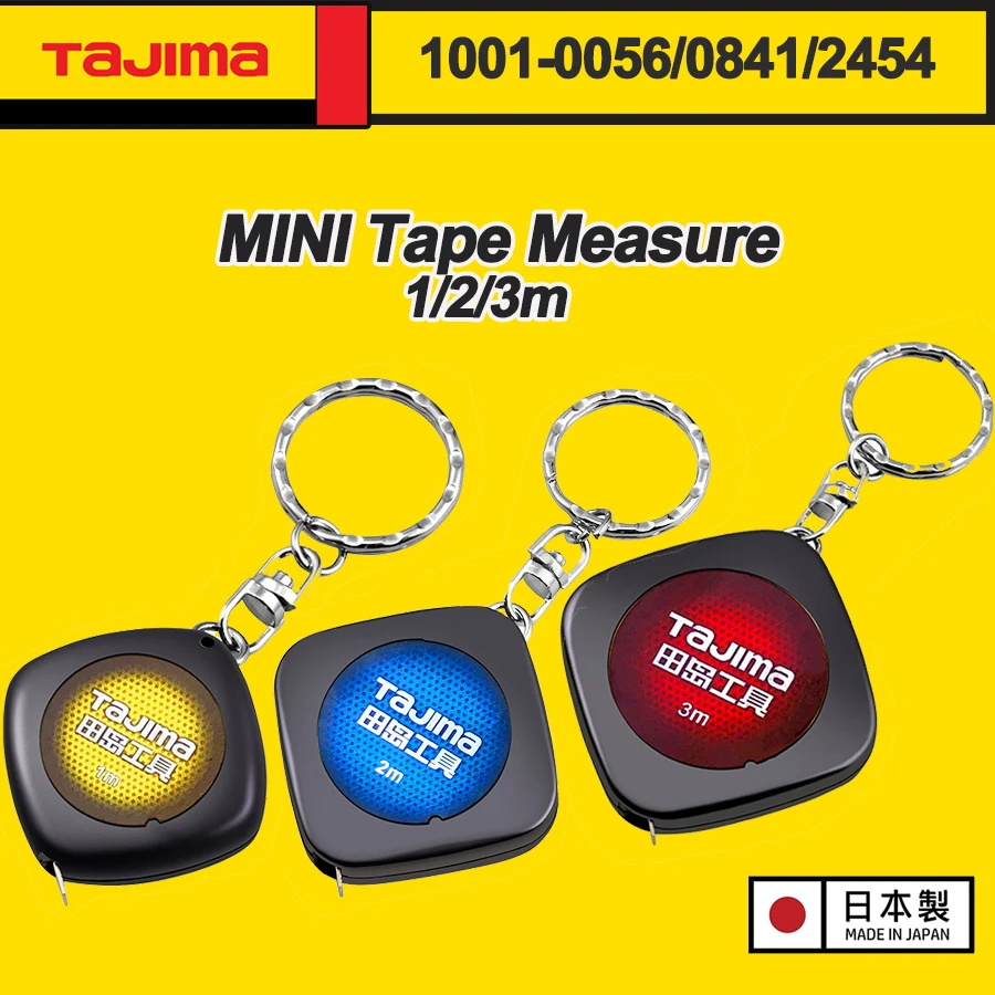 TAJIMA Mini cinta métrica 1 Uds con anillo de escalada 1m/2m/3m herramienta de medición magnética serie 1001