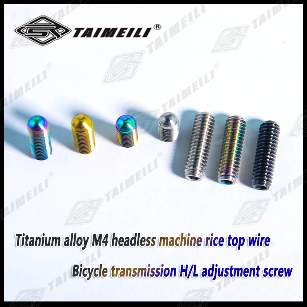 TAIMEILI-Titanium Alloy Screw, M4 Headless Machine, Top Wire, Bicycle Transmission, H/L Adjustment Screw, 1Pcs