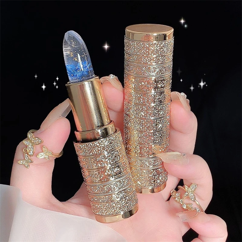 Temperaturfarbwechselnder Blumen-Lippenstift Feuchtigkeitsspendender Kristall-Lippenbalsam Wasserfester Langanhaltender Jelly-Lippenstift Lippenpflege Make-up – Detail 5