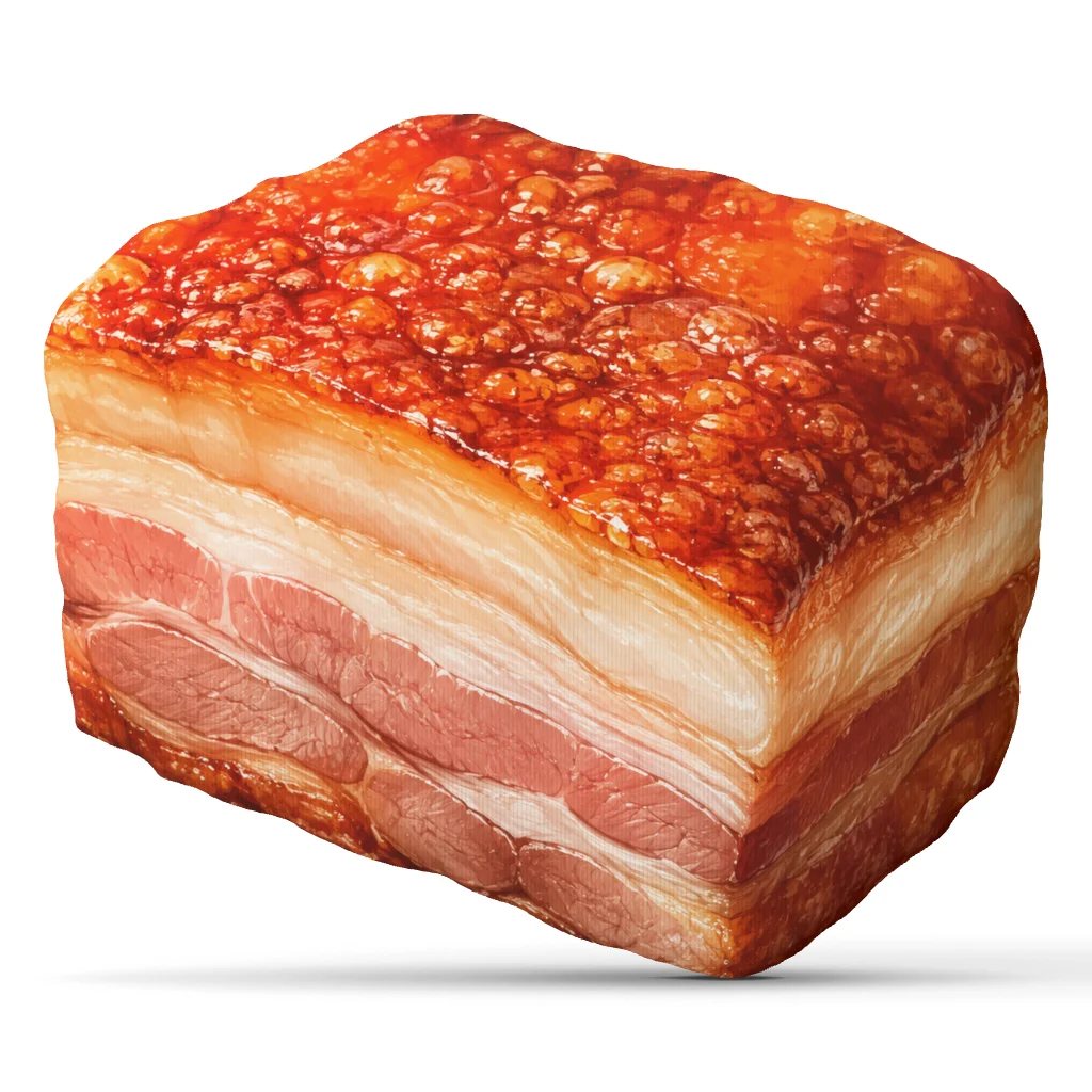Pork Belly Plush Pillow Realistic Bacon Slab Cushion Funny Meat Lover Gift Stuffed Shaped Throw Pillow Sofa Restaurant Decor