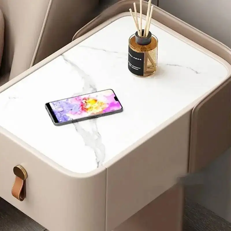 

Simple Modern Solid Wood Nightstand Mini Narrow Smart Bedside Table Inductive Light Fingerprint Lock Cabinet Furniture Bedroom