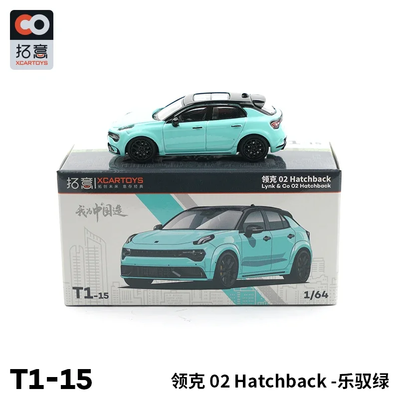 Diecast Original 1:64 Scale Lynk & Co 02 Hatchback Simulation Alloy Car Model Decoration Toy Gift Collection Souvenir Display