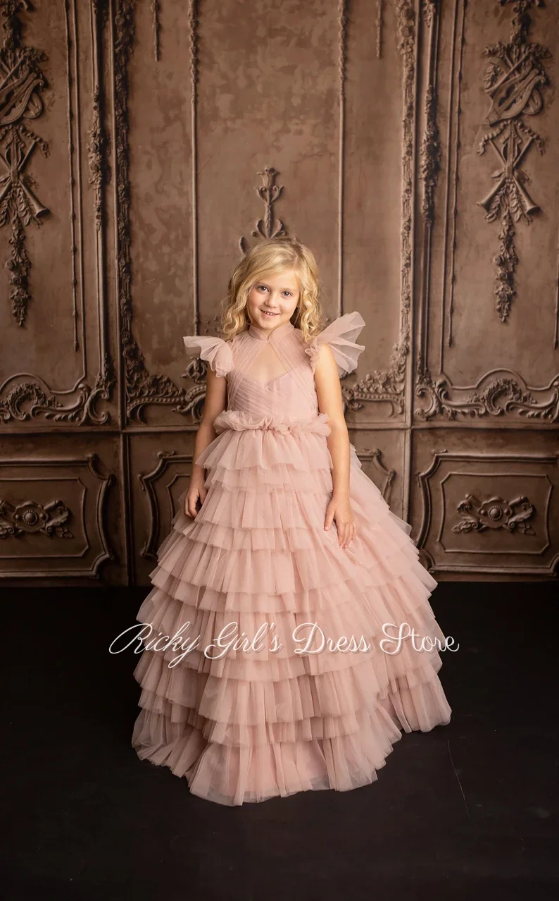 luxurious-tiered-tulle-flower-girl-dress-for-wedding-party-blush-pink-long-princess-dress-birthday-party-gown-kids-dress-custom