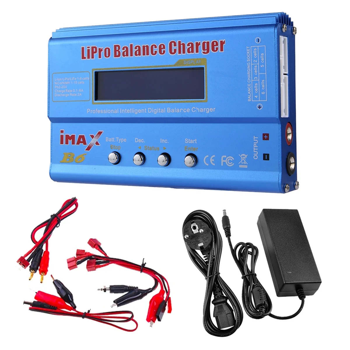 

For IMAX B6 80W Lipo Battery Charger+T Plug Lipo NiMh Li-Ion Ni-Cd Digital Lipro Balance Charger Battery Charger EU Plug