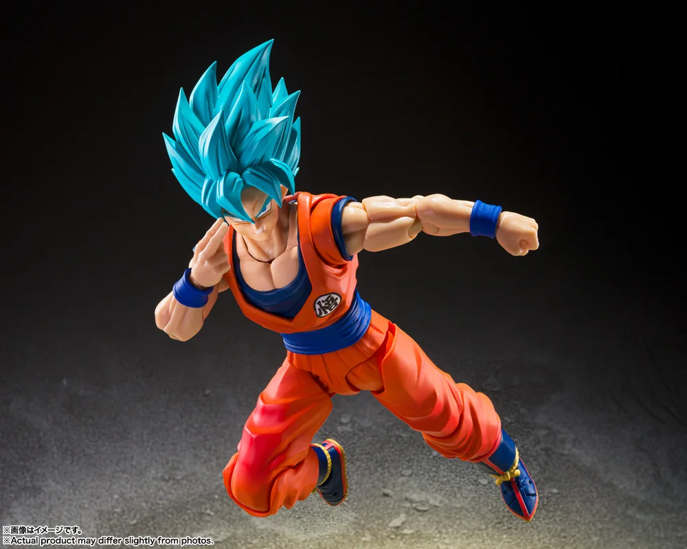 In stock BANDAI S.H.Figuarts SHF Dragon Ball Super Super Saiyan God SON GOKU-BLUE POWER TRANSCENDING LIMITS Action Figure toys view 5