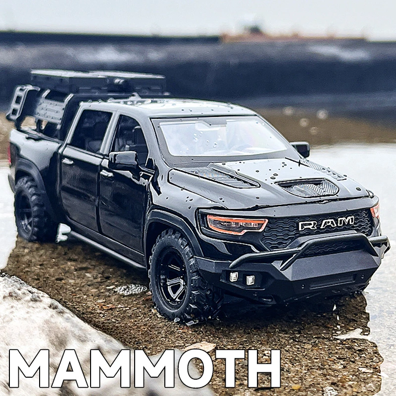 

New 1/32 Diecast Dodge Mammoth Pickup Car Model Metal Miniature Voiture Collective Home Decor Children Boy Birthday Car Gift