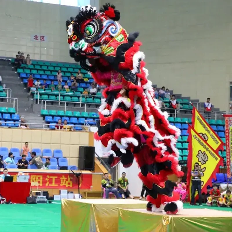 High Quality Traditional Chinese Lion Dance Color Art New Year Adult Dragon Wool Plush Performance Authentic Guanyu Costume