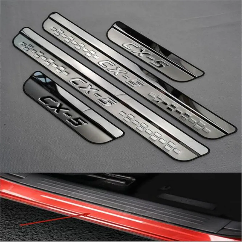 For Mazda CX5 2012-2022 Car Styling Accessories Door Sill Pedal Auto Threshold Protector Scuff Plate Welcoem Sticker Trim