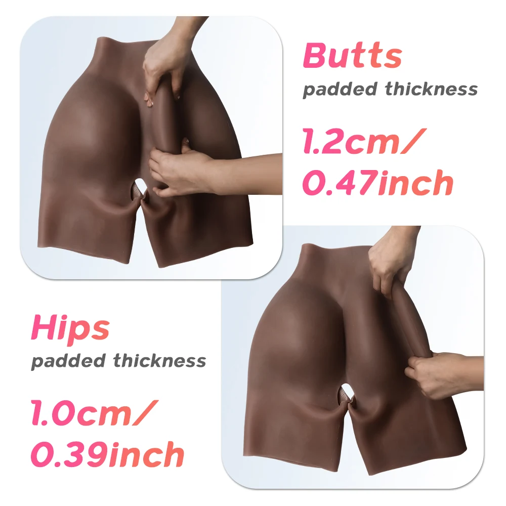 High Waist Silicone 1.2cm Big Sexy Fake Buttocks and Hips Enhancement Shapewear for African Woman Realistic Ass Cosplay