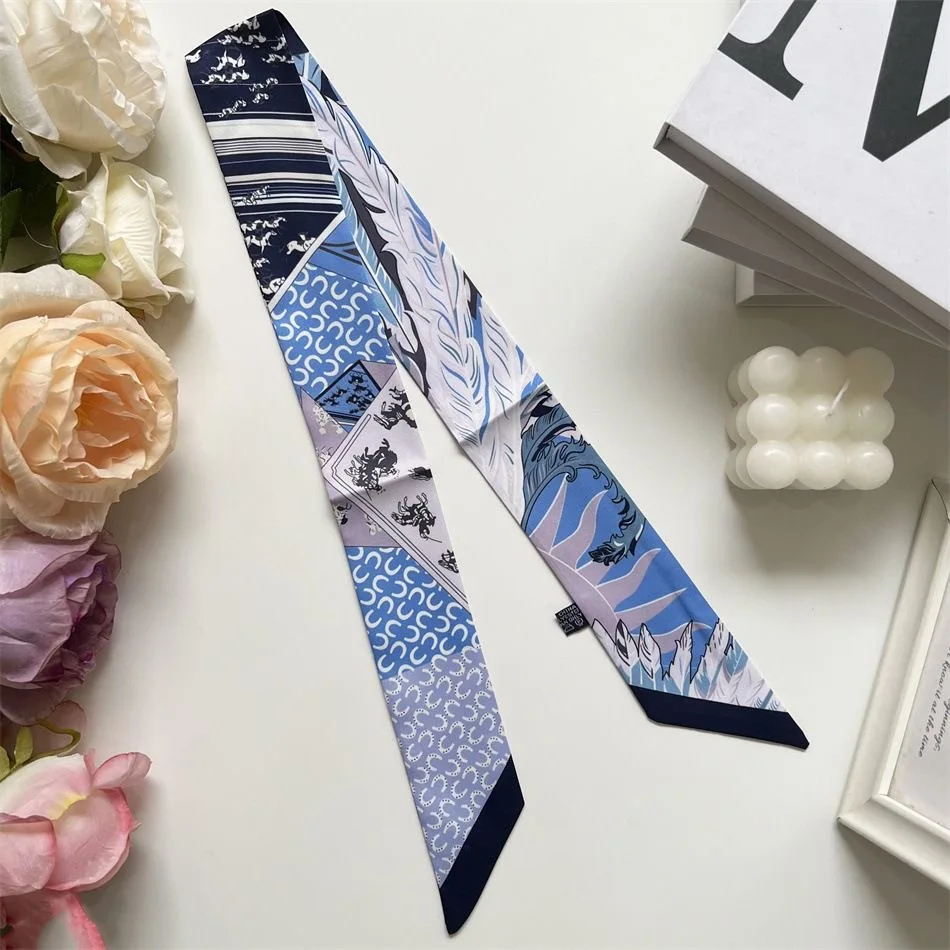 

Новый дизайн, сумка с перьями, ручка, саржевый шарф, женский галстук с лентой, четыре сезона, европейский подарок, оптовая продажа, аксессуары