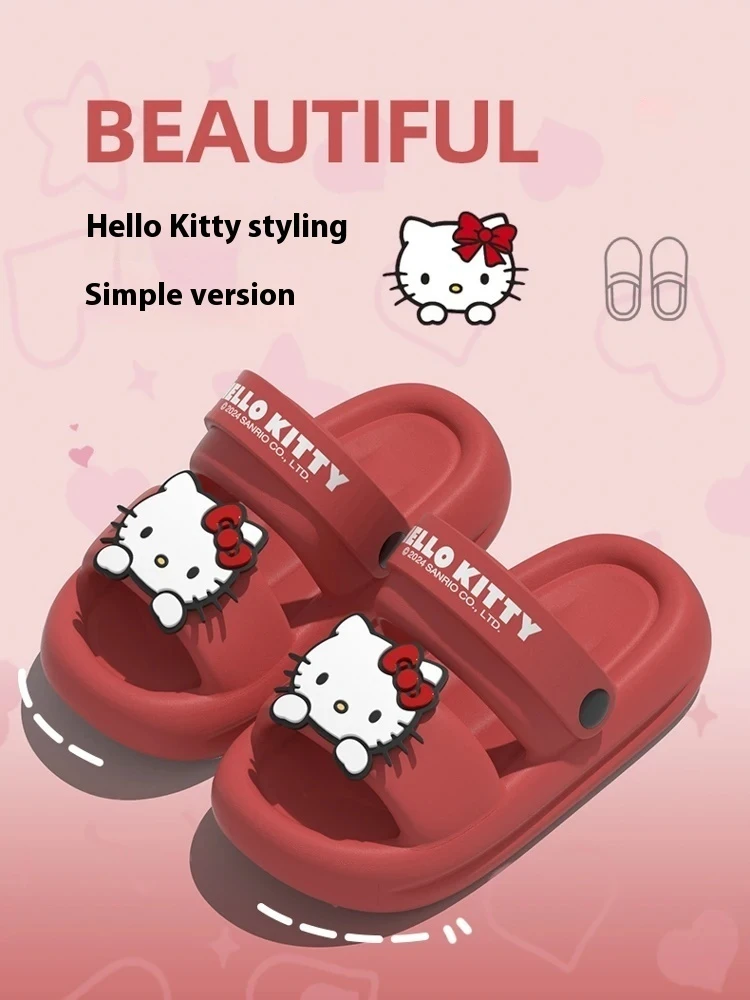 Miniso Sanrio Kuromi Eva Slippers Women\'s Summer Bathroom Indoor Home Cute Hello Kitty Outer Wear Fashion Girls Slippers