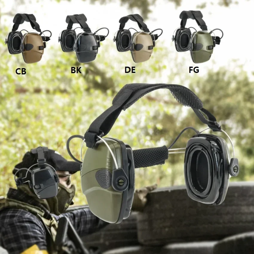 2024 New Tactical Headset Electronic Hearing Protection Noise Cancelling Sound Pickup Headphone for Airsoft Outdoor Sports