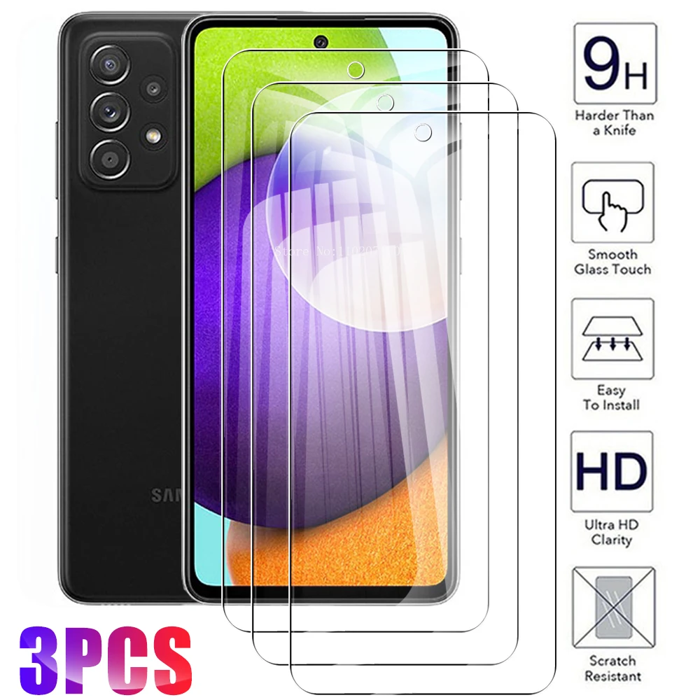 3 Pcs A 52 Tempered Glass Protective For Samsung Galaxy A52 5G A50 A50s A51 50 S 50s 51 5 0 0s A5 1 2 Screen Protector Glas Film