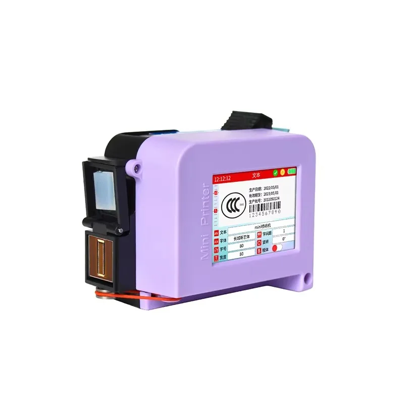 Newest Mini Handheld Inkjet Printer, Touchscreen Battery Powered, for Egg Flex Plastic Bag Date Barcode QR Code Marking