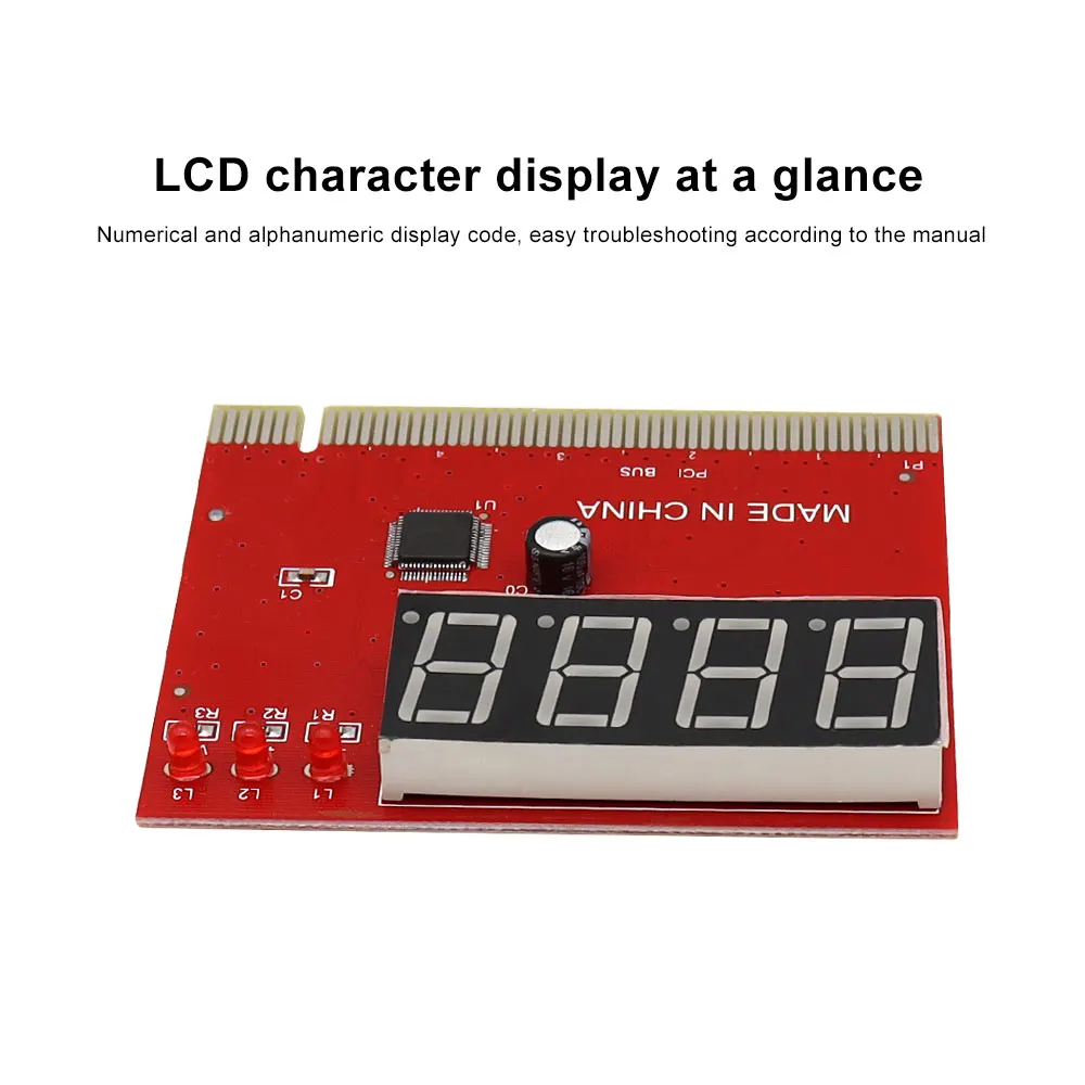 PCI Motherboard Diagnostic Card With Four-Digit LCD Display For PCI-E LPC Fault Troubleshooting For Computer Motherboards