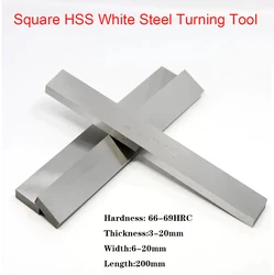 HRC 66-69 Square HSS White Steel Turning Tool Thick 3-20mm Steel Strip Knife Bar Turning For DIY Lathe Cutting Tool Parts