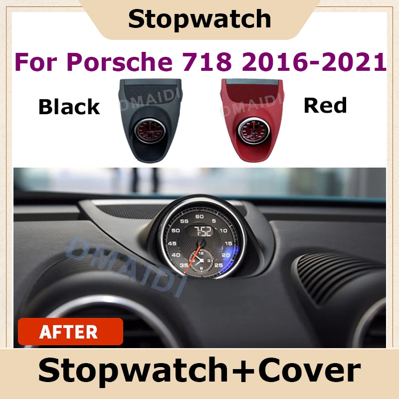 

Car Stopwatch For Porsche 718 2016 - 2021 Interior Center Dashboard Clock Compass Time Electronic Meter Clock