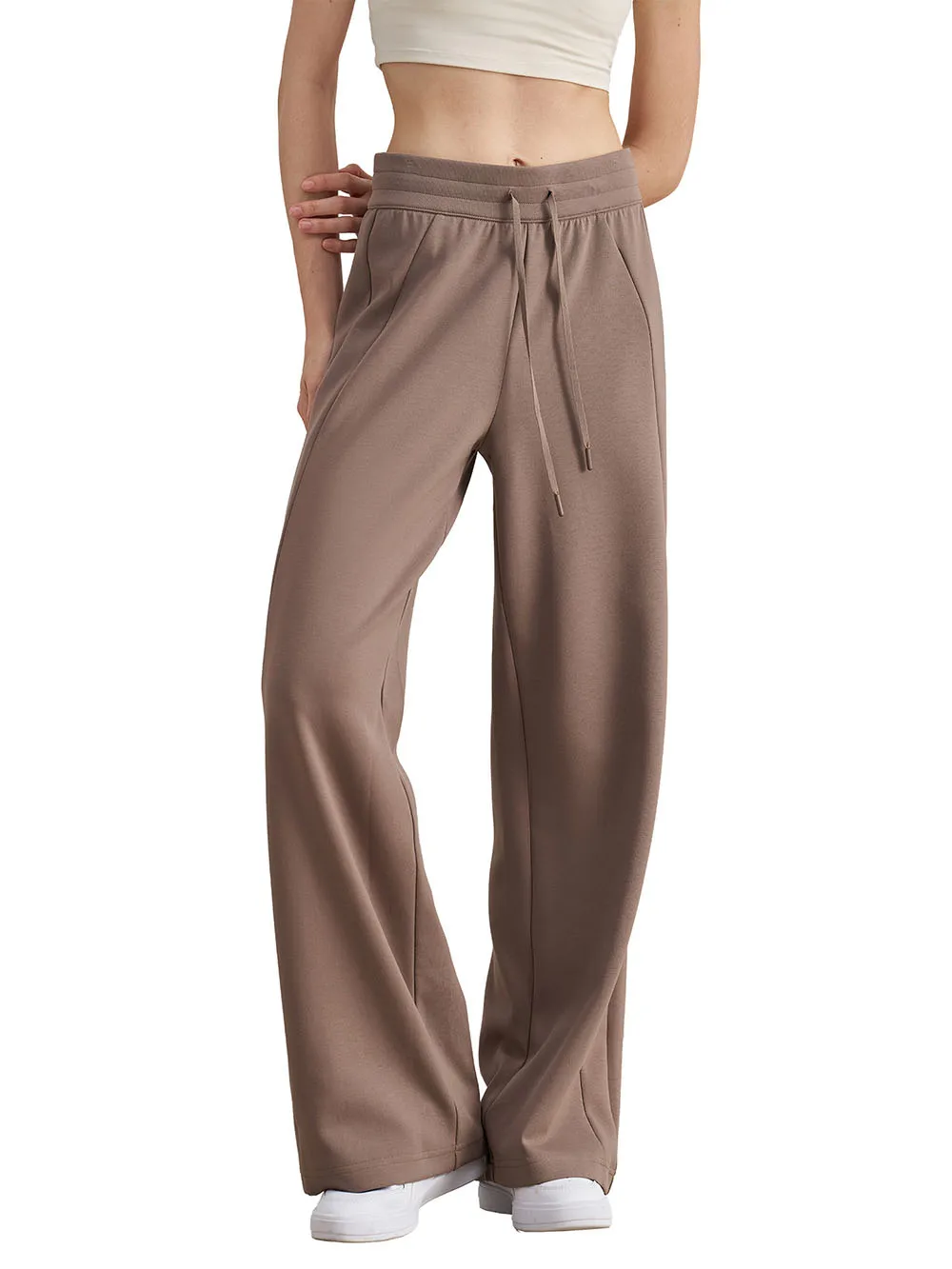 New Drawstring Straight Leg Sports Pants High Waisted Loose Casual Pants Wide Leg Slimming Fitness Pants