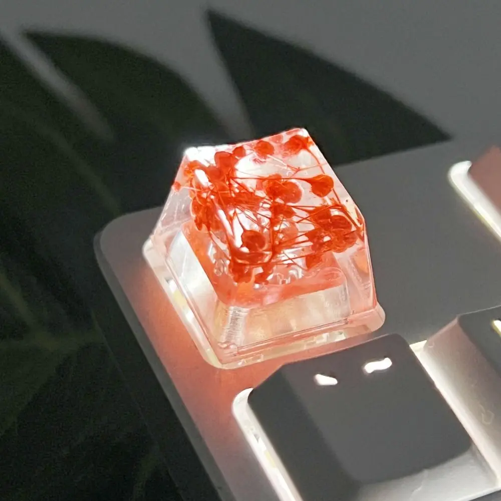 

Translucent Dried Flower Keycaps OEM R4 Gypsophila Mechanical Keyboard Keycap Decoration Handmade Resin Keycap Cherry MX