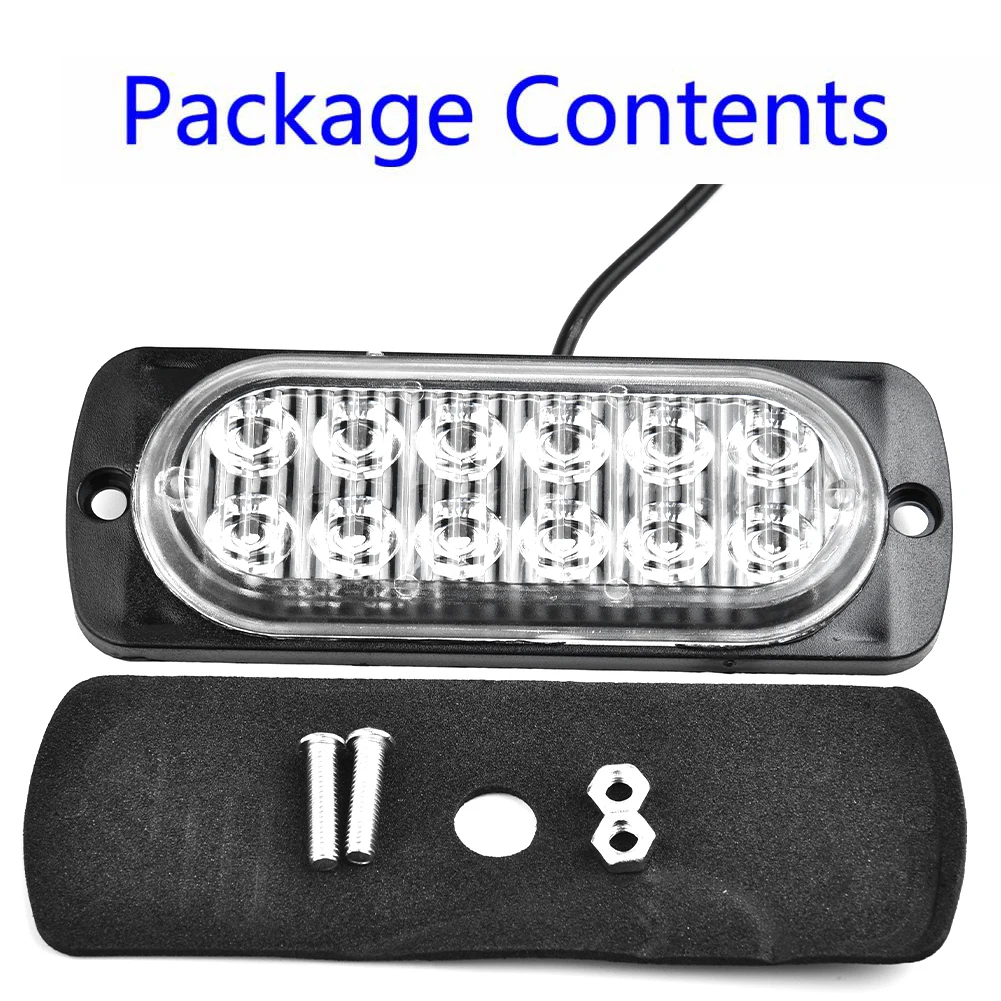 

1x LED Light DC 12V 36W White 12LED Car Safety Urgent Always Bright Light Adopts 12pcs High-intensity LED With Optical Lenses