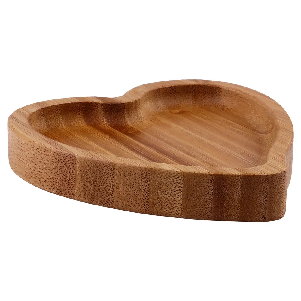 

Heart Shaped Bamboo Wood Storage Tray Perfect Size for Rings Jewelry Keys Bedroom Kitchen Bathroom Rustic Decor Organizer