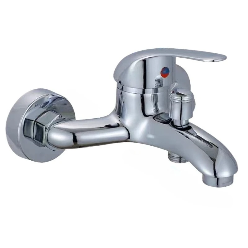 Basin Faucets Wall Mounted Hot Cold Water Double-hole Spout Mixer Tap Bathroom Triple Valve Bath Concealed Shower Tap