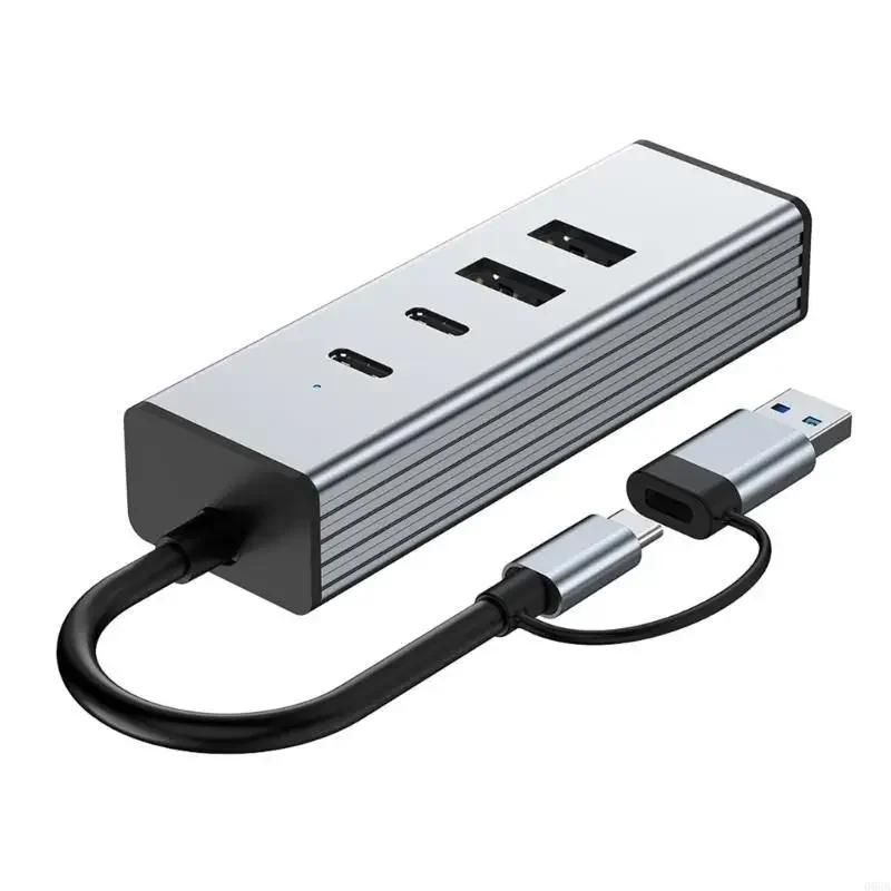 

USB C Hub 10Gbps 4 Port USB 3.2 Adapter Docking Station for Laptops Tablets and Phones Aluminum Shell Durability H05A