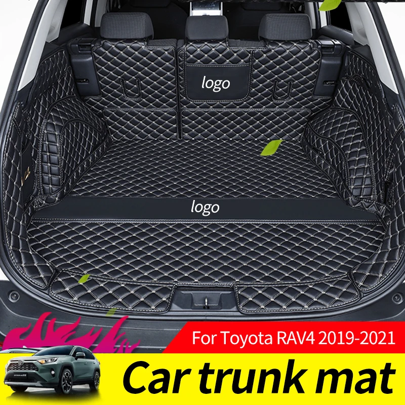 For Toyota RAV4 XA50 RAV 4 MK5 2019-2021 Car PU Trunk Mats Waterproof Cargo Liner Boot Carpets  Accessories Styling