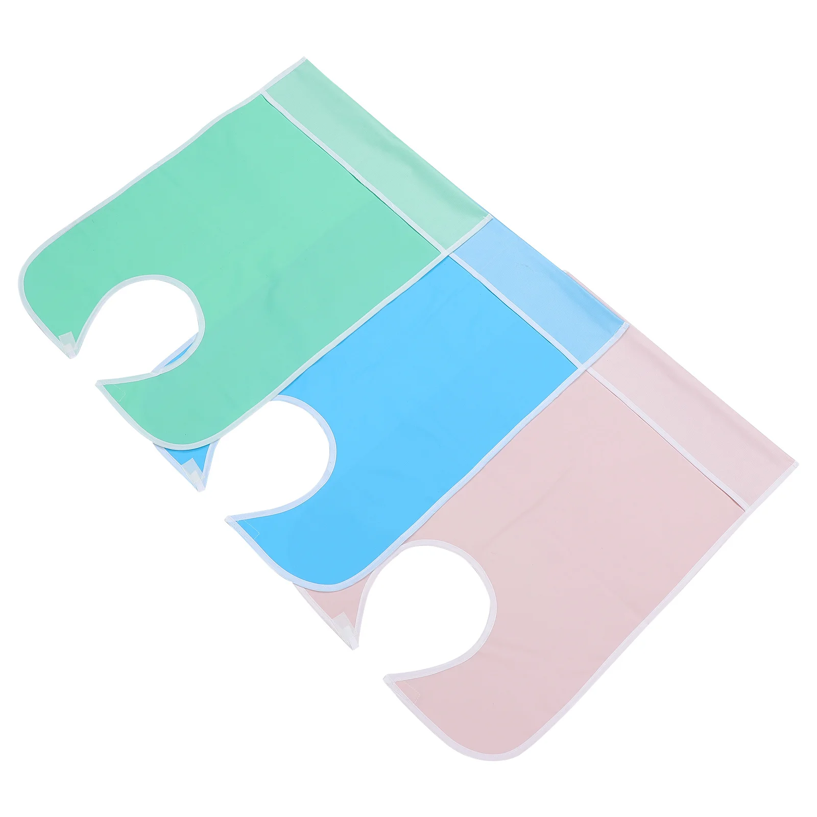 

3pcs Waterproof Adult Bib Large Size Pvc Material For Elderly Feeding Apron Washable Clothes Protector Mealtime Eating Aid