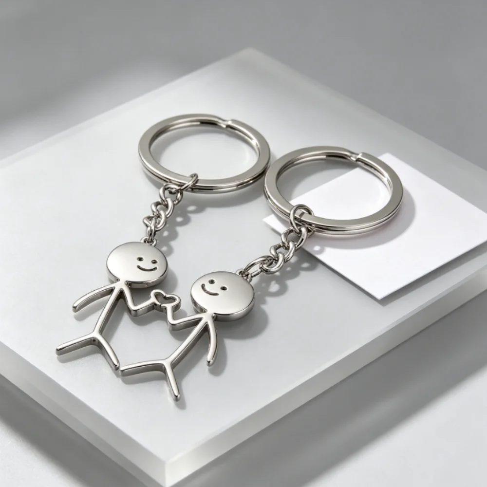 Cute Couple Stick Figure Keych - Couple Ring Set recension och pris