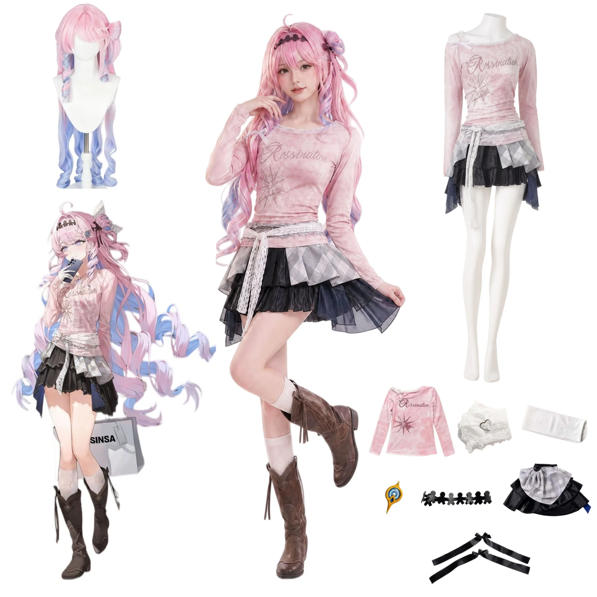Wuthering Waves Denia Nuevo Disfraz de Cosplay con Peluca, para Anime y Videojuegos, WuWa Denia, Ropa para Carnaval, Halloween, Convenciones de Cómics y Fiestas