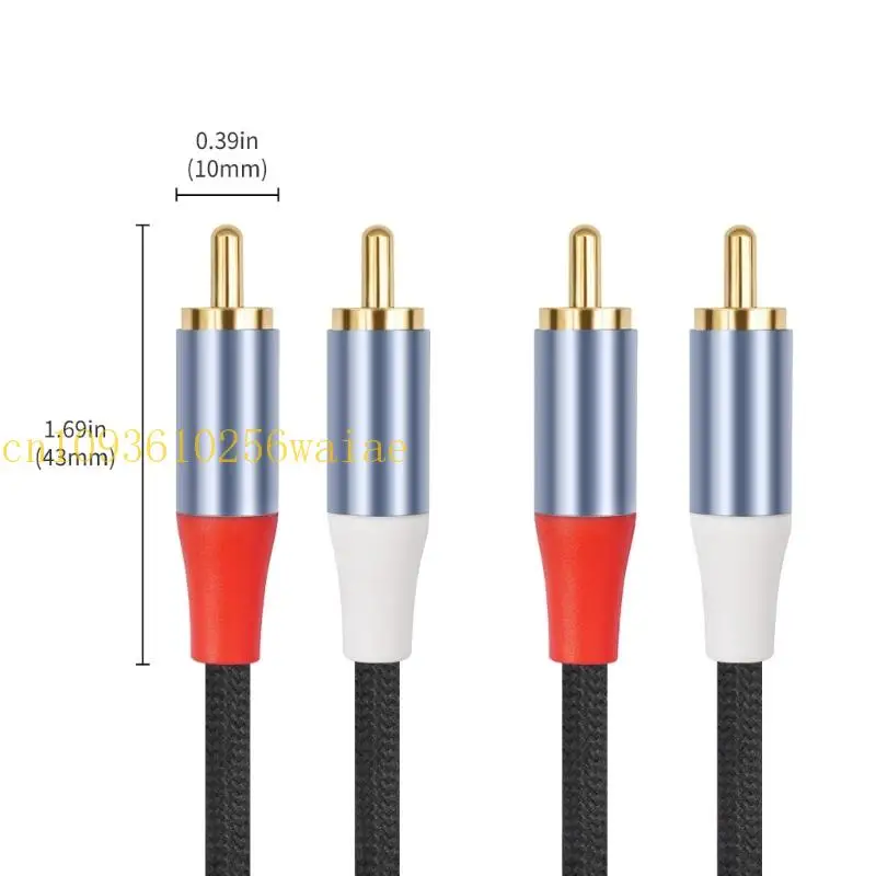 652F 헤비 듀티 Y 스플리터 2RCA는 48strand 브레이드와 연결된 콘솔을위한 방패 및 강화 커넥터와 케이블을 상호 연결