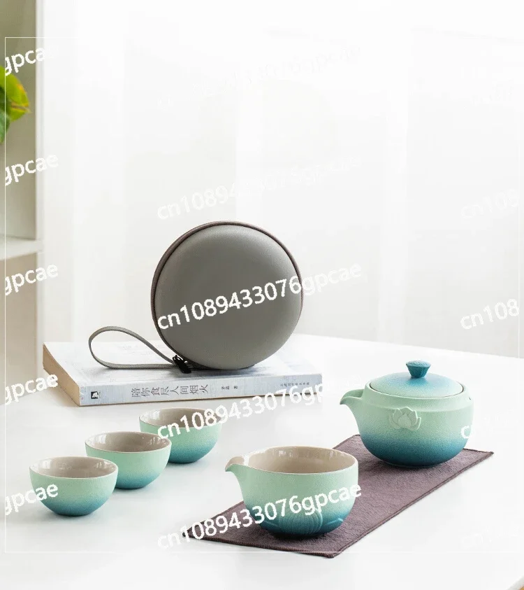 Splendid Lianhua Kuaike Cup Portable Outdoor One Pot Three Cups Tea Drinking Equipment Kung Fu Travel Tea Set