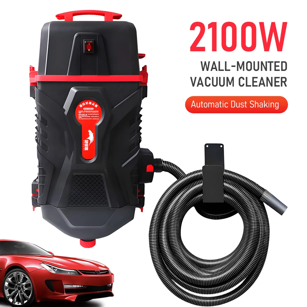 Wall-Mounted Vacuum Cleaner 2100W Automatic Dust Shaking Vacuum Car Cleaning Vacuum for Garage Car Cleaning and Home Use