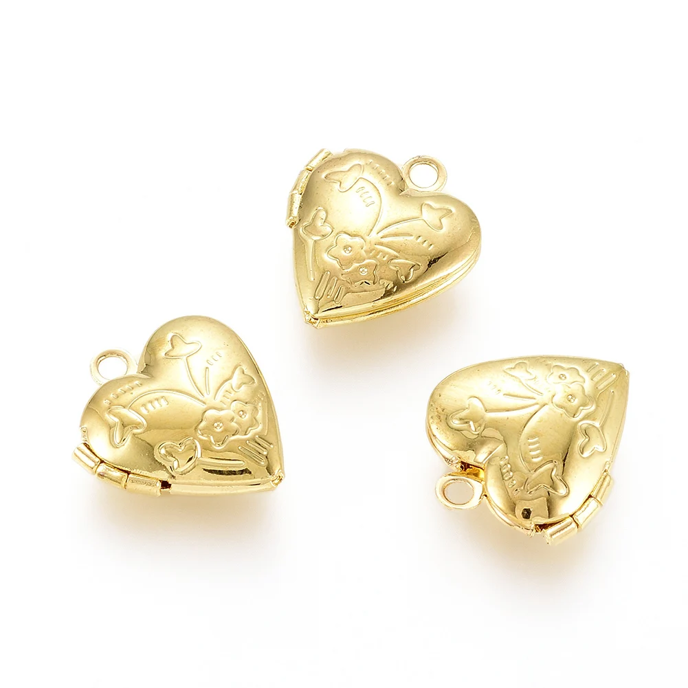 Médaillon en laiton petit coeur, cadre photo, breloques pour colliers de la présidence, fournitures d'artisanat, bijoux de direction, cadeau Leon, 20 pièces