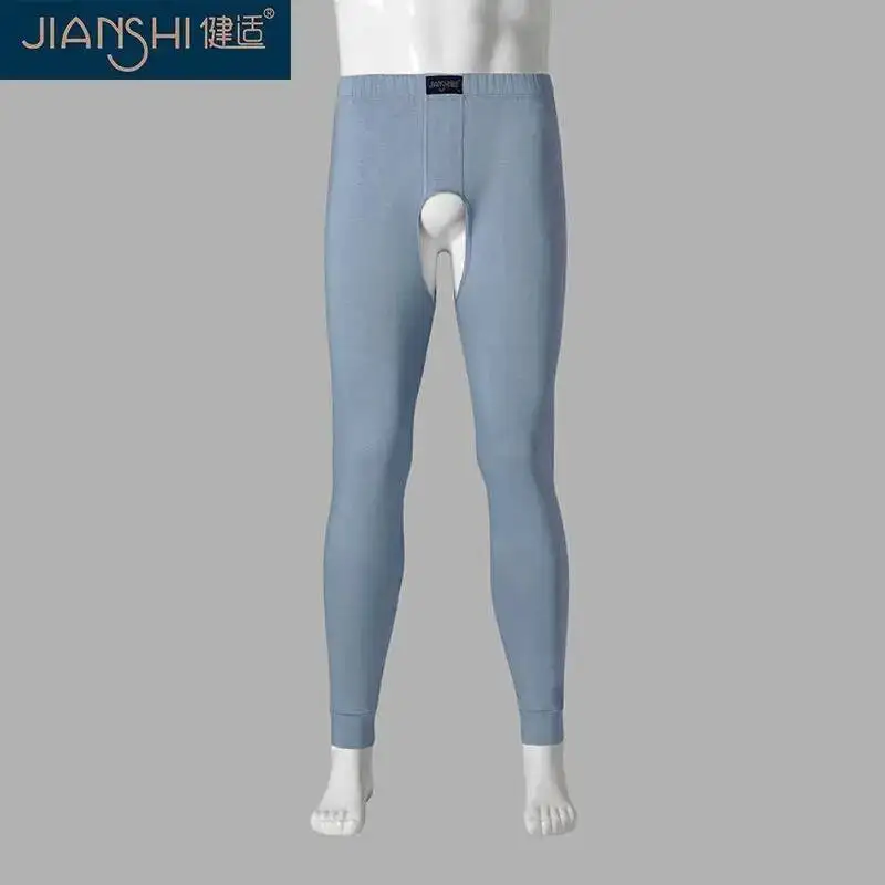 Autumn Winter Open Crotch No Velvet Sexy Leggings Men Plus Size Tight Sexy Elastic Home Pants